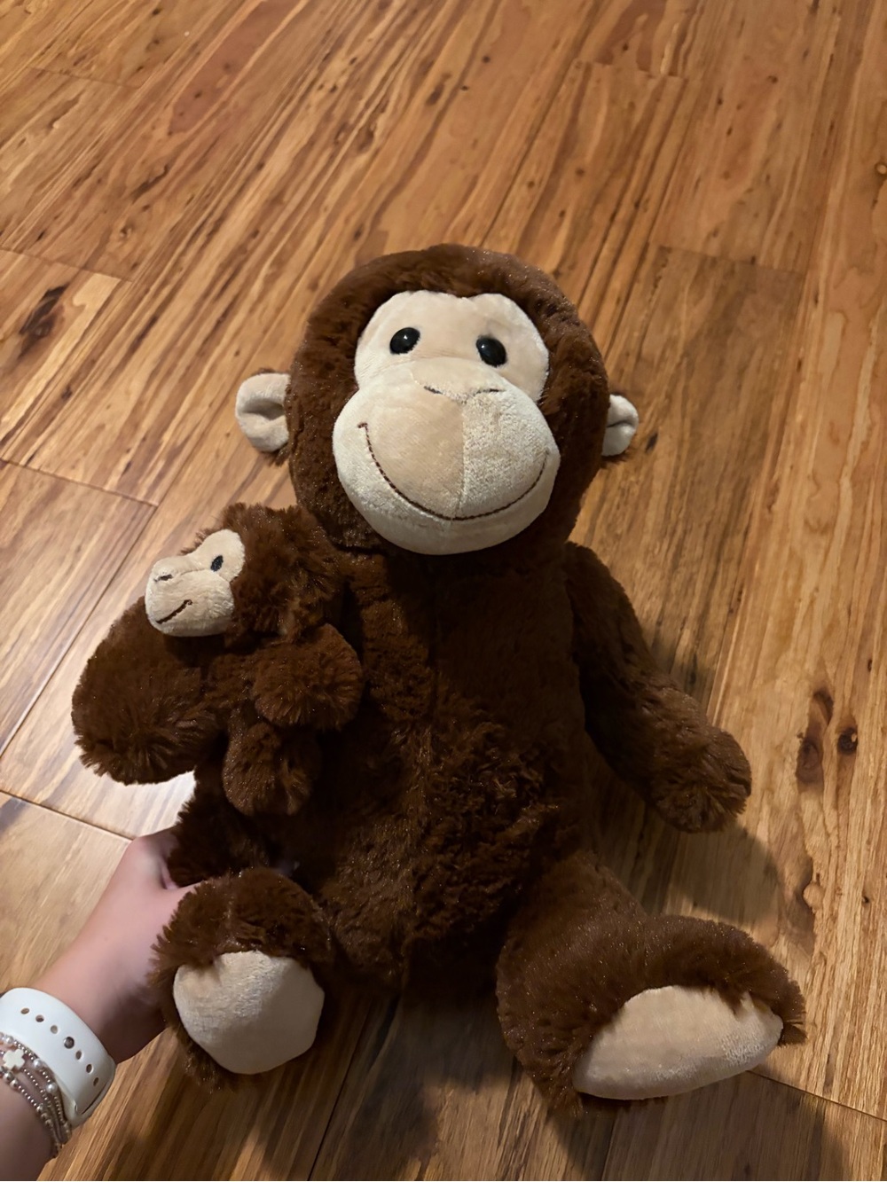 Cute Mom & Baby Monkey Plush Stuffed Animal Brown Soft Cuddly Walgreens